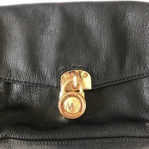 Michael Kors black leather cross body bag